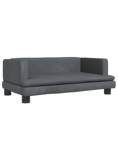 Divano per Bambini Grigio Scuro 80x45x30 cm in Velluto