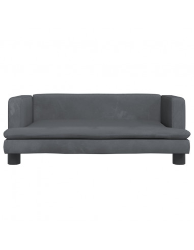 Divano per Bambini Grigio Scuro 80x45x30 cm in Velluto