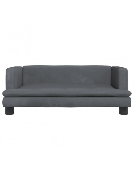 Divano per Bambini Grigio Scuro 80x45x30 cm in Velluto