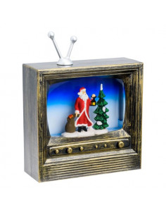 Decoro Lotti 59771 XMAS KING Tv Brunita con Acqua Glitter Led Marrone