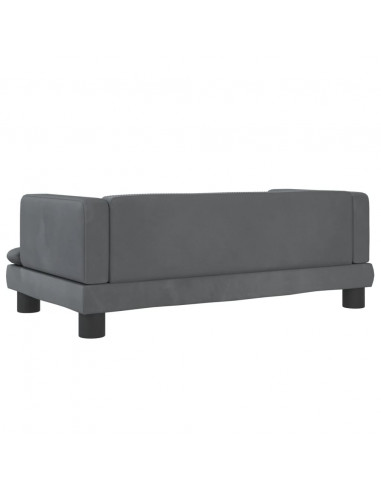 Divano per Bambini Grigio Scuro 80x45x30 cm in Velluto