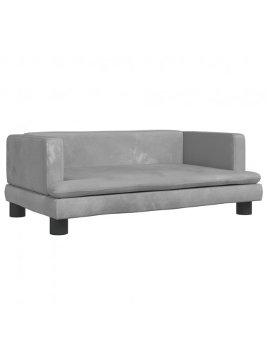 Divano per Bambini Grigio Chiaro 80x45x30 cm in Velluto