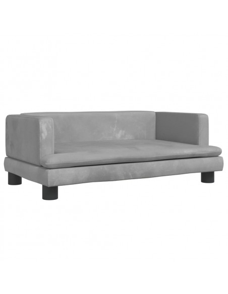 Divano per Bambini Grigio Chiaro 80x45x30 cm in Velluto