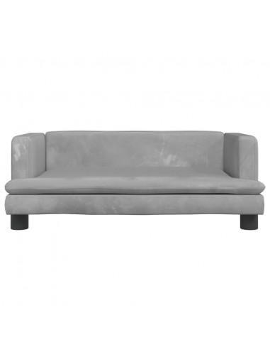 Divano per Bambini Grigio Chiaro 80x45x30 cm in Velluto
