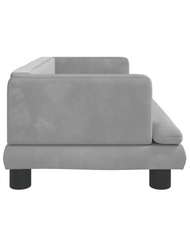 Divano per Bambini Grigio Chiaro 80x45x30 cm in Velluto