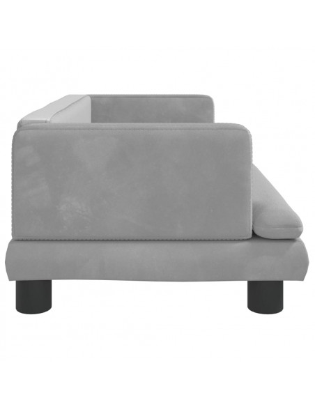 Divano per Bambini Grigio Chiaro 80x45x30 cm in Velluto