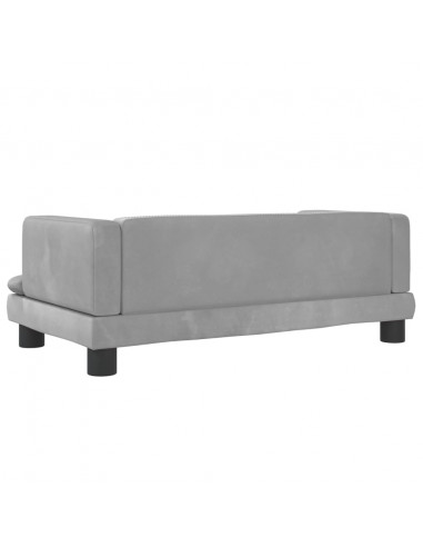 Divano per Bambini Grigio Chiaro 80x45x30 cm in Velluto