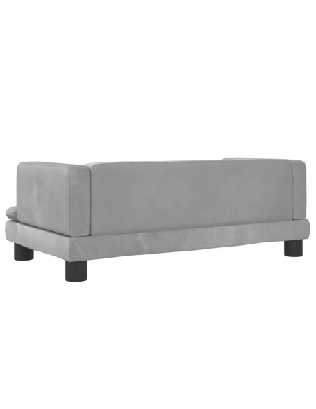 Divano per Bambini Grigio Chiaro 80x45x30 cm in Velluto