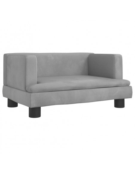Divano per Bambini Grigio Chiaro 60x40x30 cm in Velluto