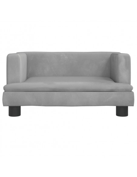 Divano per Bambini Grigio Chiaro 60x40x30 cm in Velluto