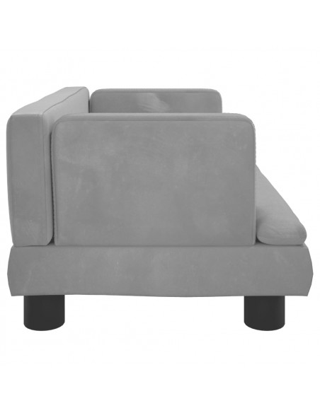 Divano per Bambini Grigio Chiaro 60x40x30 cm in Velluto