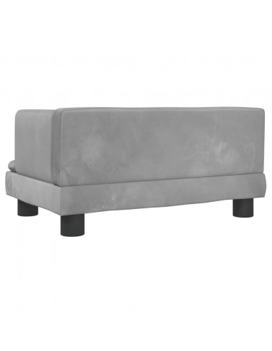 Divano per Bambini Grigio Chiaro 60x40x30 cm in Velluto