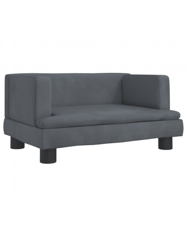 Divano per Bambini Grigio Scuro 60x40x30 cm in Velluto