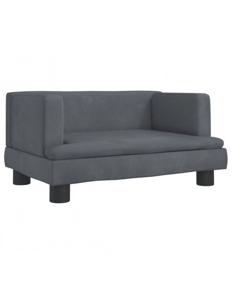 Divano per Bambini Grigio Scuro 60x40x30 cm in Velluto