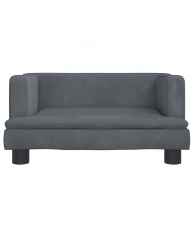 Divano per Bambini Grigio Scuro 60x40x30 cm in Velluto