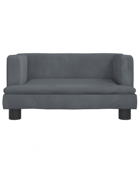 Divano per Bambini Grigio Scuro 60x40x30 cm in Velluto