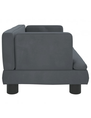 Divano per Bambini Grigio Scuro 60x40x30 cm in Velluto