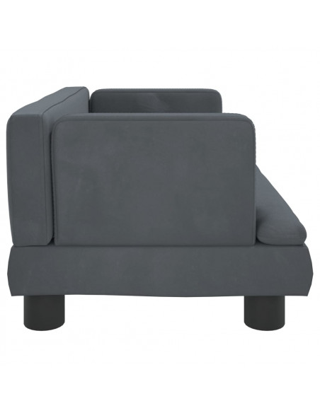 Divano per Bambini Grigio Scuro 60x40x30 cm in Velluto