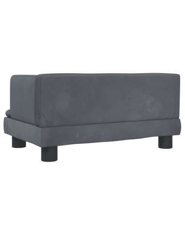 Divano per Bambini Grigio Scuro 60x40x30 cm in Velluto