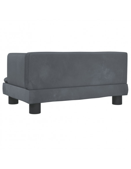 Divano per Bambini Grigio Scuro 60x40x30 cm in Velluto