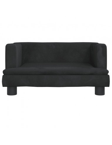 Divano per Bambini Nero 60x40x30 cm in Velluto