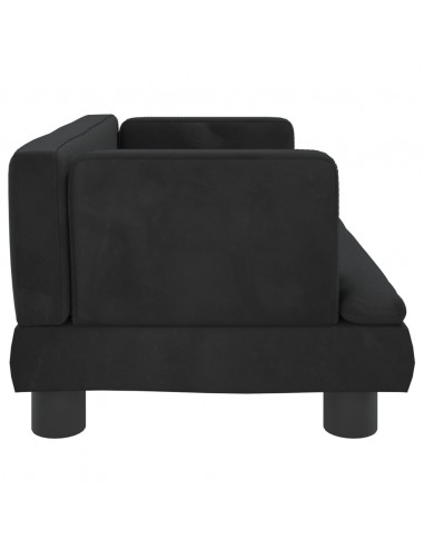 Divano per Bambini Nero 60x40x30 cm in Velluto