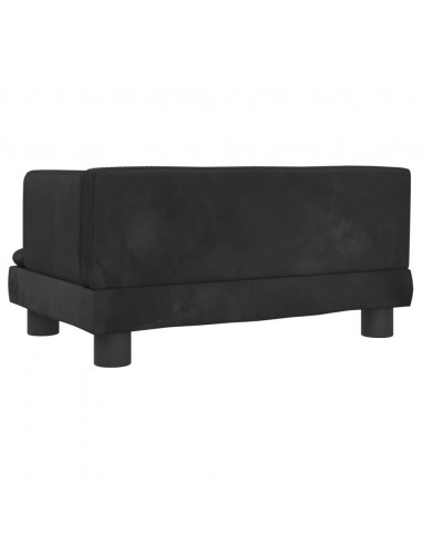 Divano per Bambini Nero 60x40x30 cm in Velluto