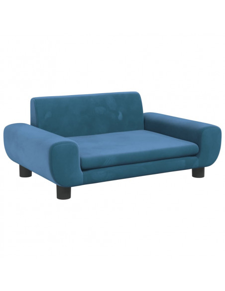Divano per Bambini Blu 70x45x33 cm in Velluto