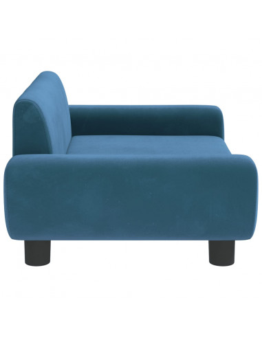 Divano per Bambini Blu 70x45x33 cm in Velluto