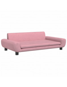 Divano per Bambini Rosa 100x54x33 cm in Velluto 2