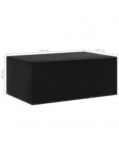 Copertura per Mobili da Giardino con 7 Occhielli 143x225x90 cm