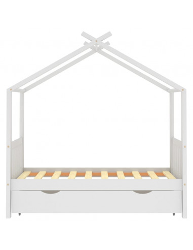 Giroletto Bambini con Cassetto Bianco Pino Massello 80x160 cm