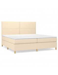 Giroletto a Molle con Materasso Crema 200x200 cm in Tessuto 2