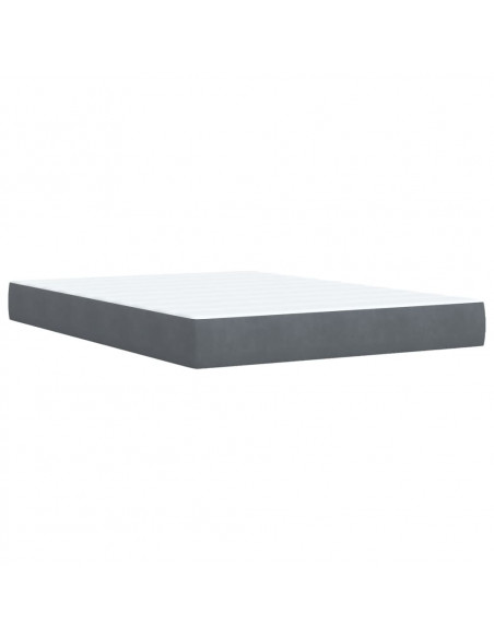 Giroletto a Molle con Materasso Grigio Scuro 140x200 cm Velluto