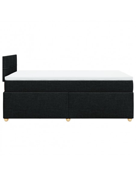 Giroletto a Molle con Materasso Nero 120x190 cm in Tessuto