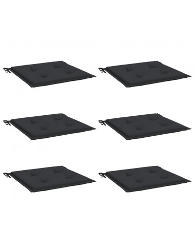 Cuscini per Sedia 6 pz Neri 40x40x4 cm in Tessuto Oxford