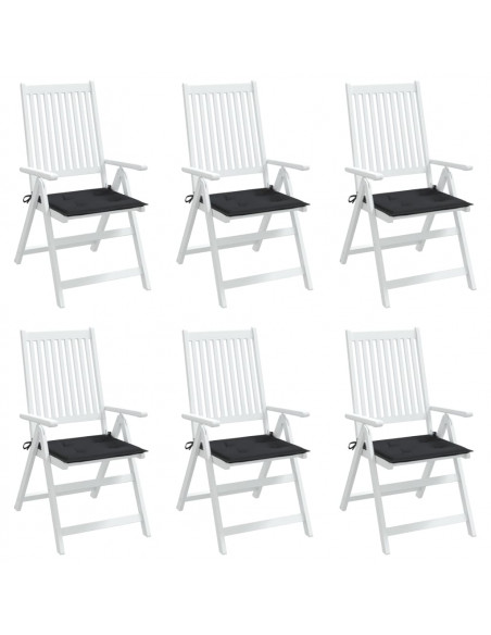 Cuscini per Sedia 6 pz Neri 40x40x3 cm in Tessuto Oxford