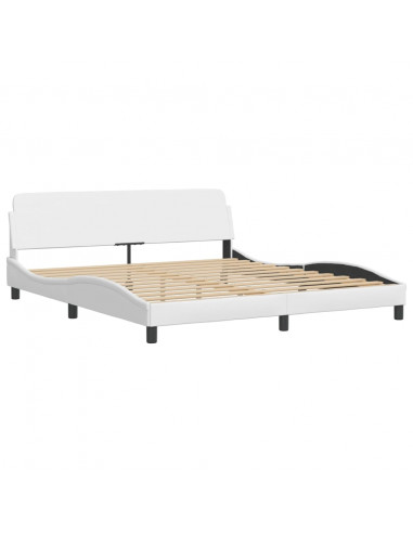 Giroletto con Testiera Bianco 180x200 cm in Similpelle