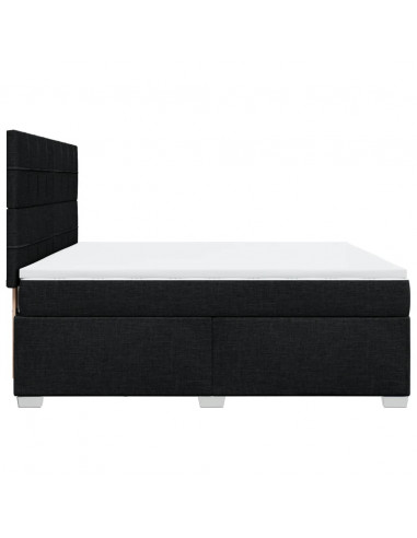 Giroletto a Molle con Materasso Nero 180x200 cm in Tessuto