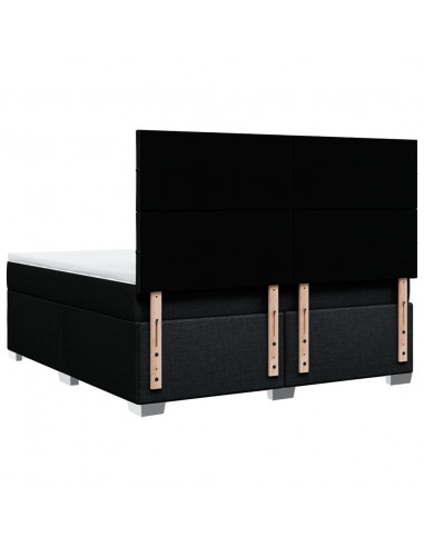 Giroletto a Molle con Materasso Nero 180x200 cm in Tessuto