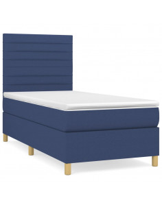 Giroletto a Molle con Materasso Blu 90x190 cm in Tessuto 2