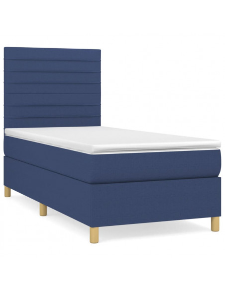 Giroletto a Molle con Materasso Blu 90x190 cm in Tessuto