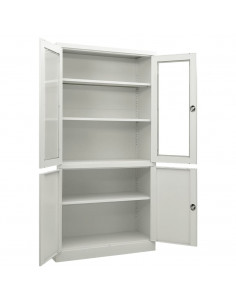 Armadio per Ufficio Grigio Chiaro 90x40x180 cm in Acciaio