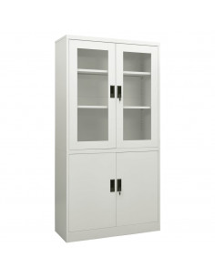 Armadio per Ufficio Grigio Chiaro 90x40x180 cm in Acciaio 2