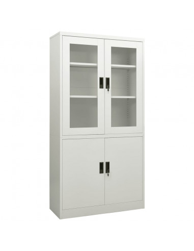 Armadio per Ufficio Grigio Chiaro 90x40x180 cm in Acciaio