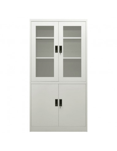 Armadio per Ufficio Grigio Chiaro 90x40x180 cm in Acciaio