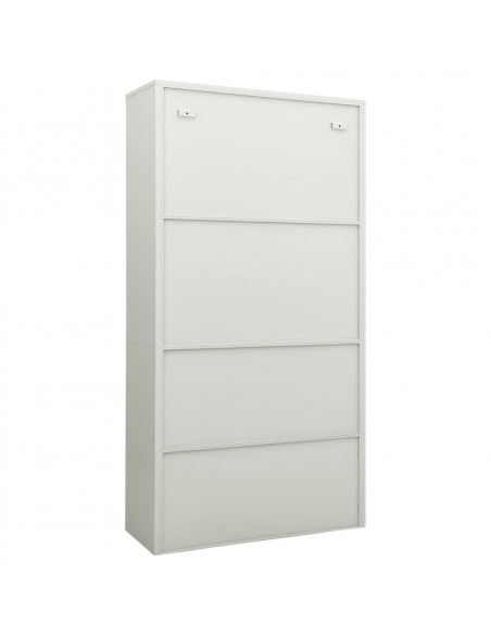 Armadio per Ufficio Grigio Chiaro 90x40x180 cm in Acciaio