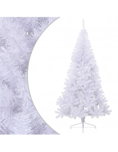 Albero di Natale Artificiale Metà con Supporto Bianco 210cm PVC 2