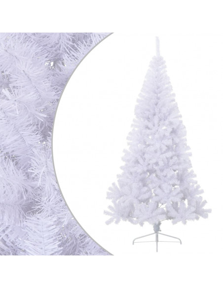 Albero di Natale Artificiale Metà con Supporto Bianco 210cm PVC