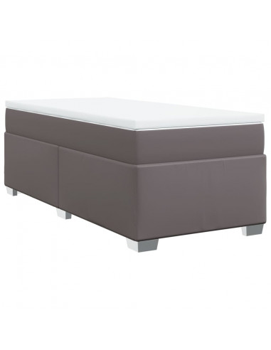 Giroletto a Molle con Materasso Grgio 90x200 cm in Similpelle